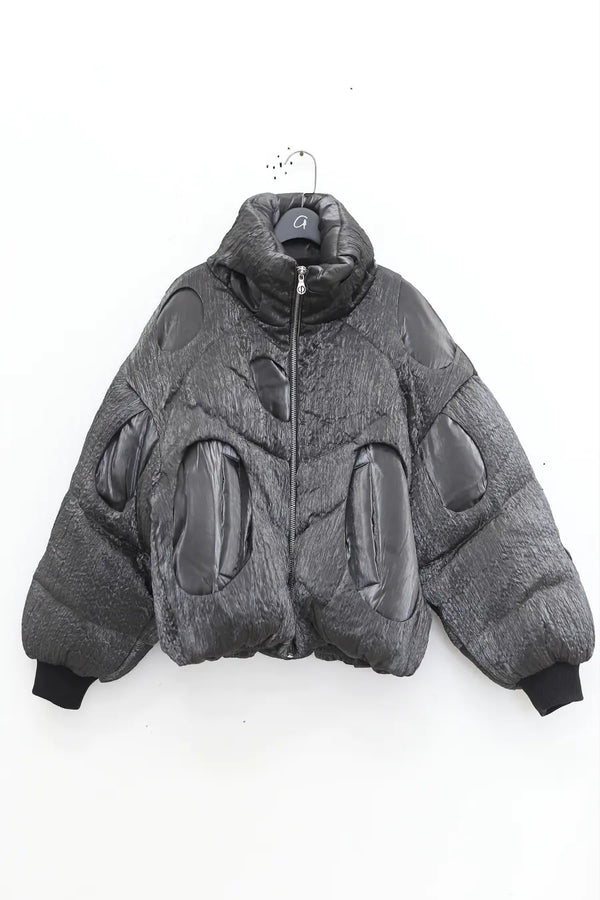 CHENPENG tree hole down jacket CP23AWJ061 pressed silver gray